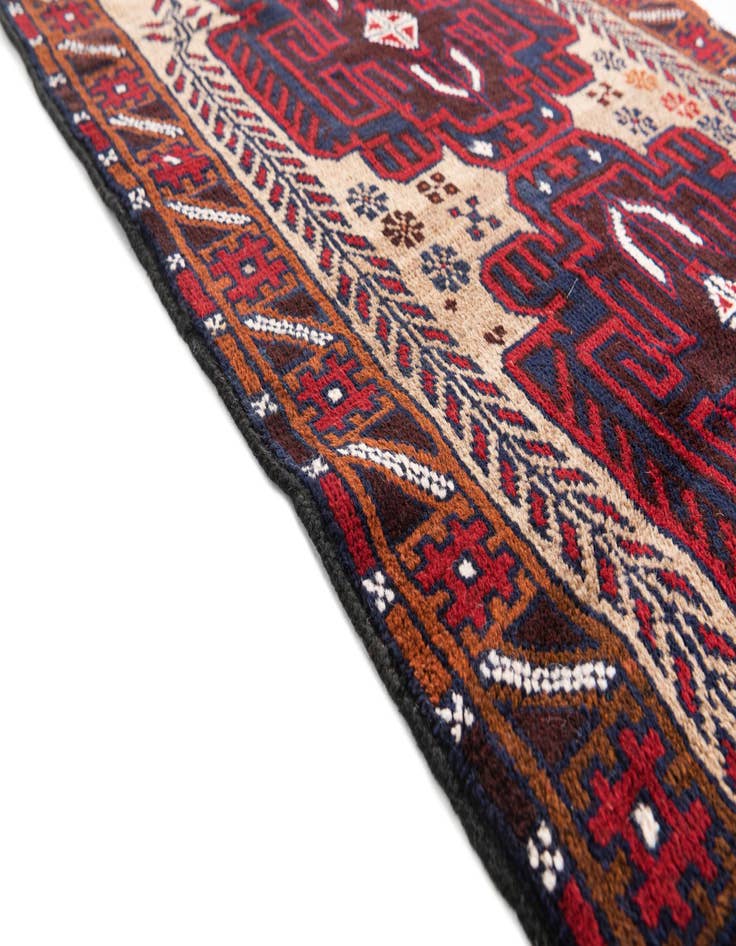 Detail image of 2' 10 x 4' 6 Hand Knotted Balouch Persian Wool Rug