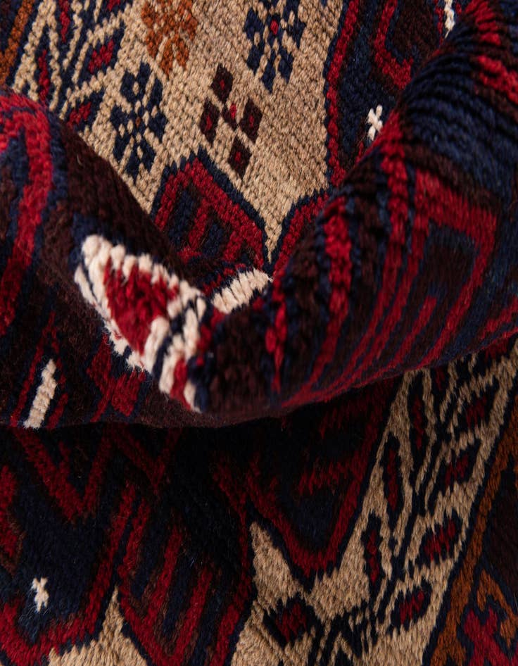 Detail image of 2' 10 x 4' 6 Hand Knotted Balouch Persian Wool Rug