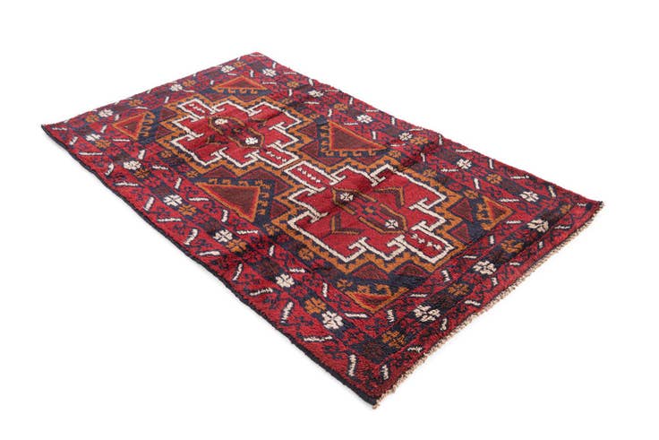 Detail image of 2' 10 x 4' 10 Hand Knotted Balouch Persian Wool Rug