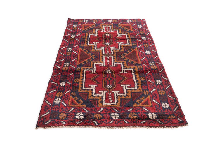 Detail image of 2' 10 x 4' 10 Hand Knotted Balouch Persian Wool Rug