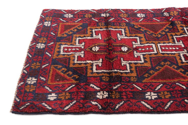 Detail image of 2' 10 x 4' 10 Hand Knotted Balouch Persian Wool Rug
