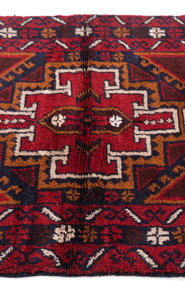 Detail image of 2' 10 x 4' 10 Hand Knotted Balouch Persian Wool Rug