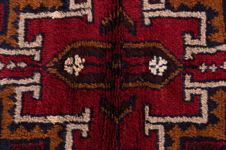 Detail image of 2' 10 x 4' 10 Hand Knotted Balouch Persian Wool Rug