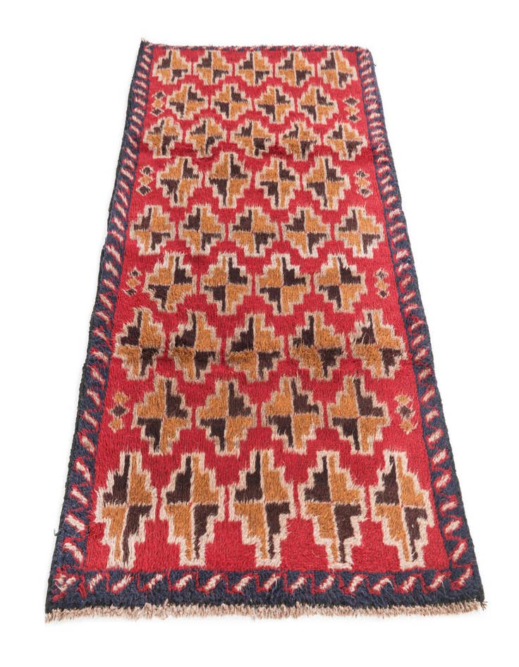 Detail image of 2' 10 x 4' 7 Hand Knotted Balouch Persian Wool Rug