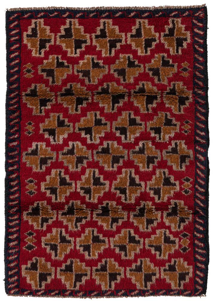 2' 10 x 4' 7 Hand Knotted Balouch Persian Wool Rug