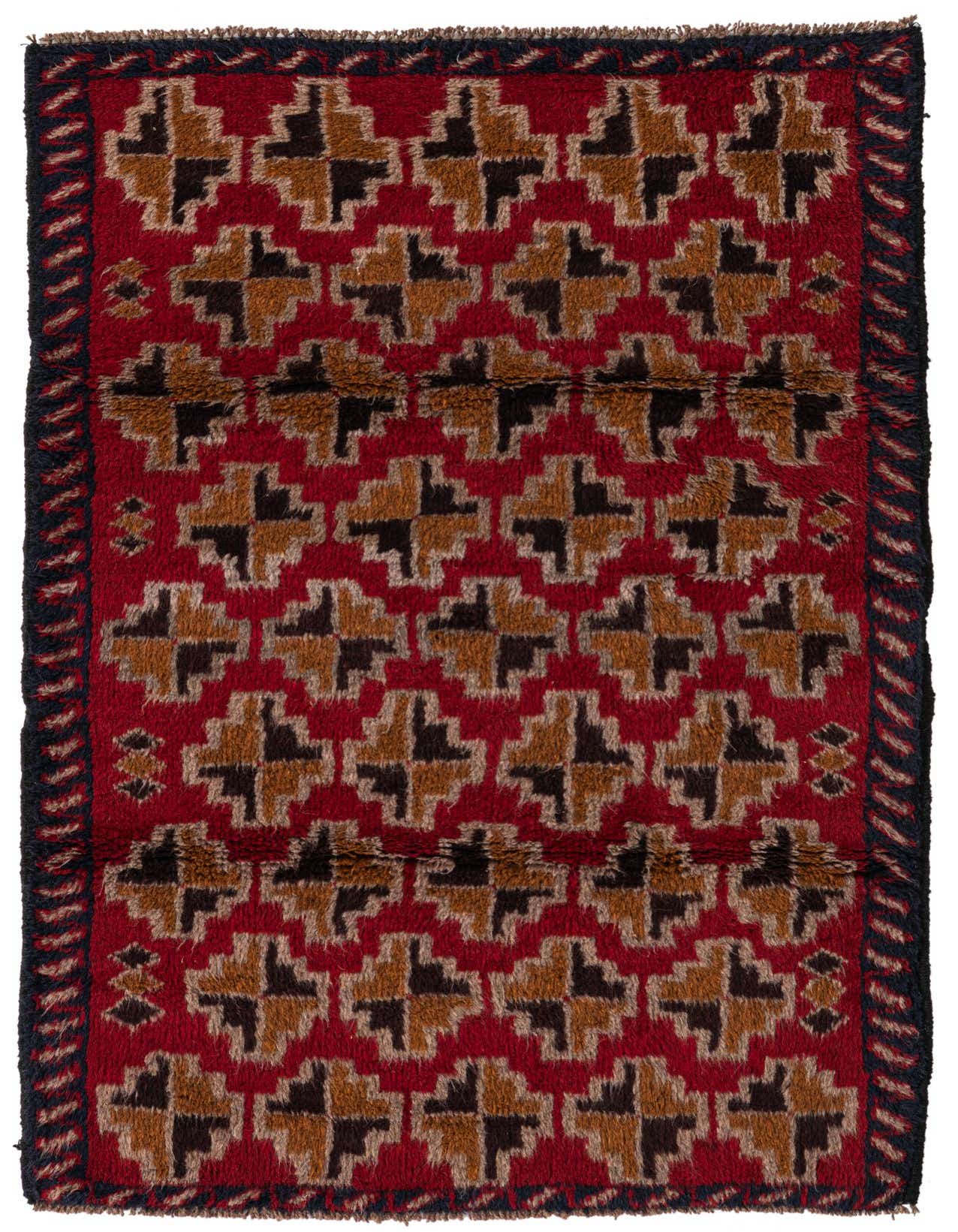2' 10 x 4' 7 Hand Knotted Balouch Persian Wool Rug
