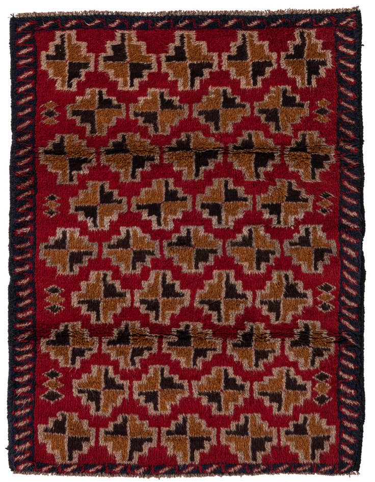 Detail image of 2' 10 x 4' 7 Hand Knotted Balouch Persian Wool Rug