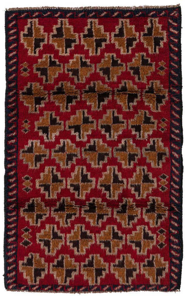 2' 10 x 4' 7 Hand Knotted Balouch Persian Wool Rug