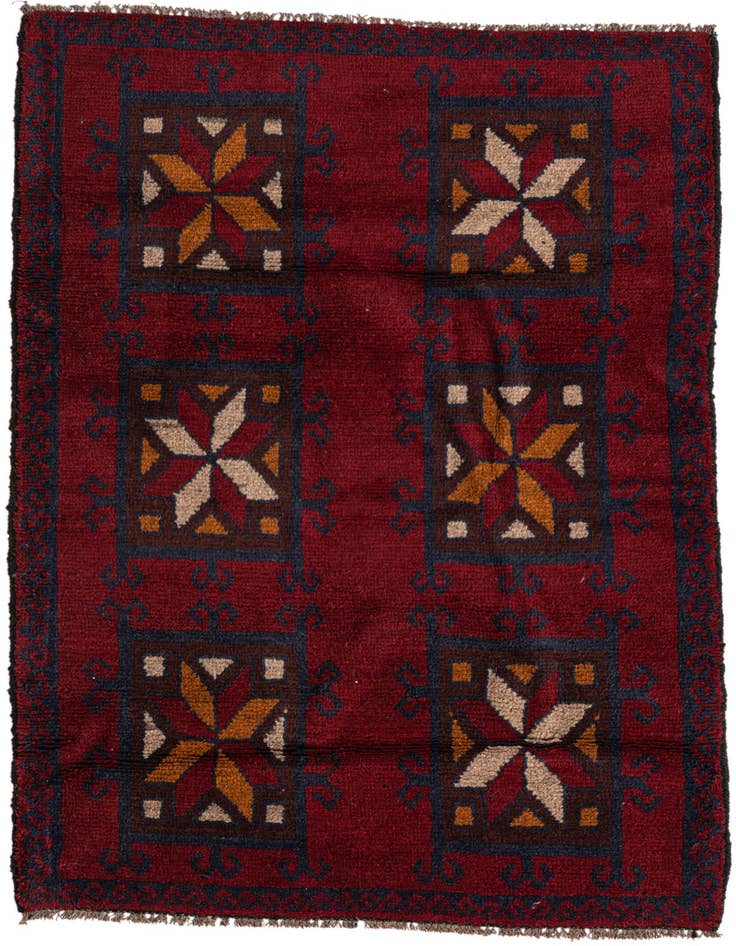 Detail image of 2' 10 x 4' 6 Hand Knotted Balouch Persian Wool Rug