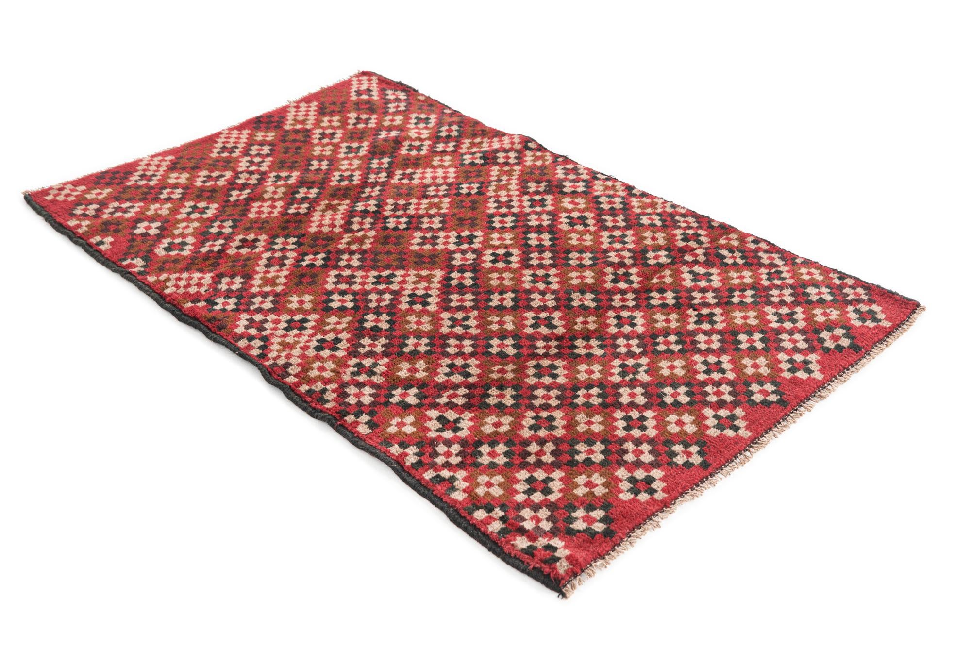 3' x 4' 6 Hand Knotted Balouch Persian Wool Rug