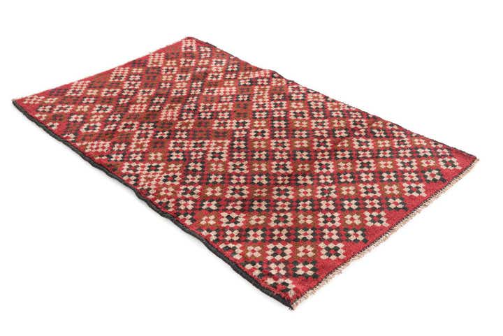 3' x 4' 6 Hand Knotted Balouch Persian Wool Rug