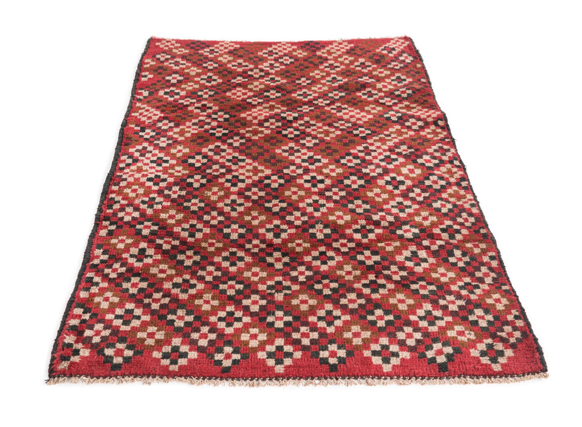 3' x 4' 6 Hand Knotted Balouch Persian Wool Rug