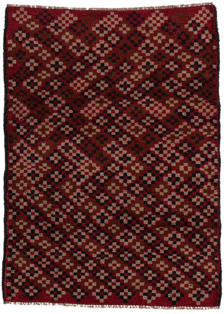 3' x 4' 6 Hand Knotted Balouch Persian Wool Rug