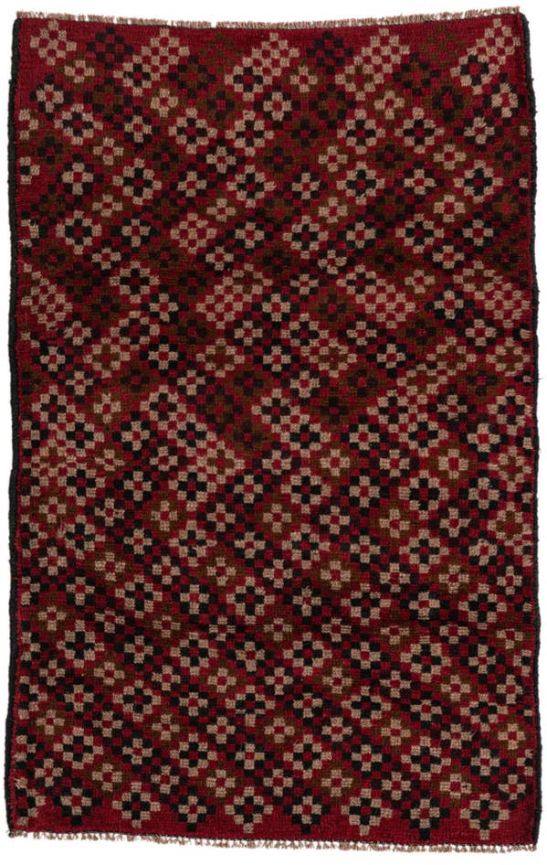 Detail image of 3' x 4' 6 Hand Knotted Balouch Persian Wool Rug