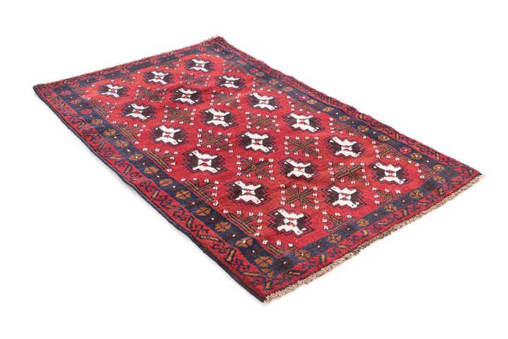 3' x 4' 9 Hand Knotted Balouch Persian Wool Rug