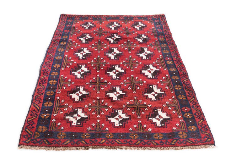 Detail image of 3' x 4' 9 Hand Knotted Balouch Persian Wool Rug