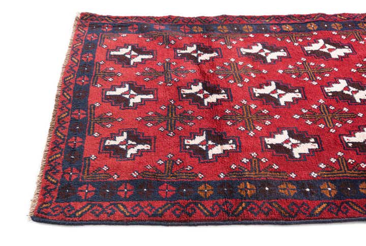 3' x 4' 9 Hand Knotted Balouch Persian Wool Rug