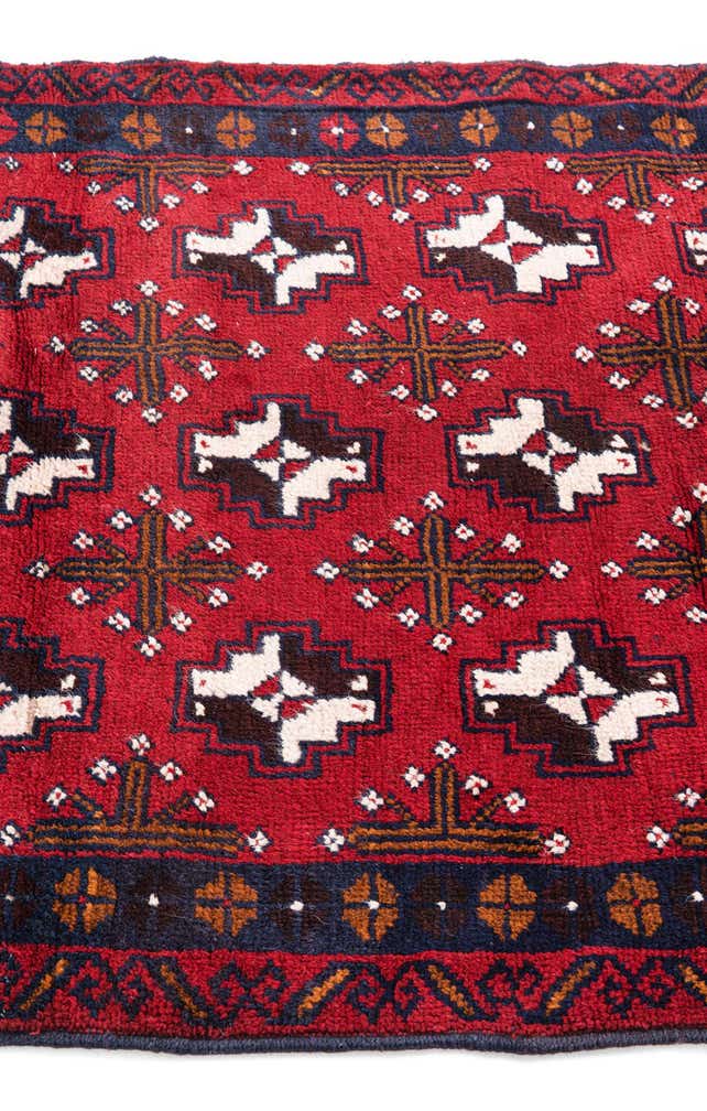 3' x 4' 9 Hand Knotted Balouch Persian Wool Rug