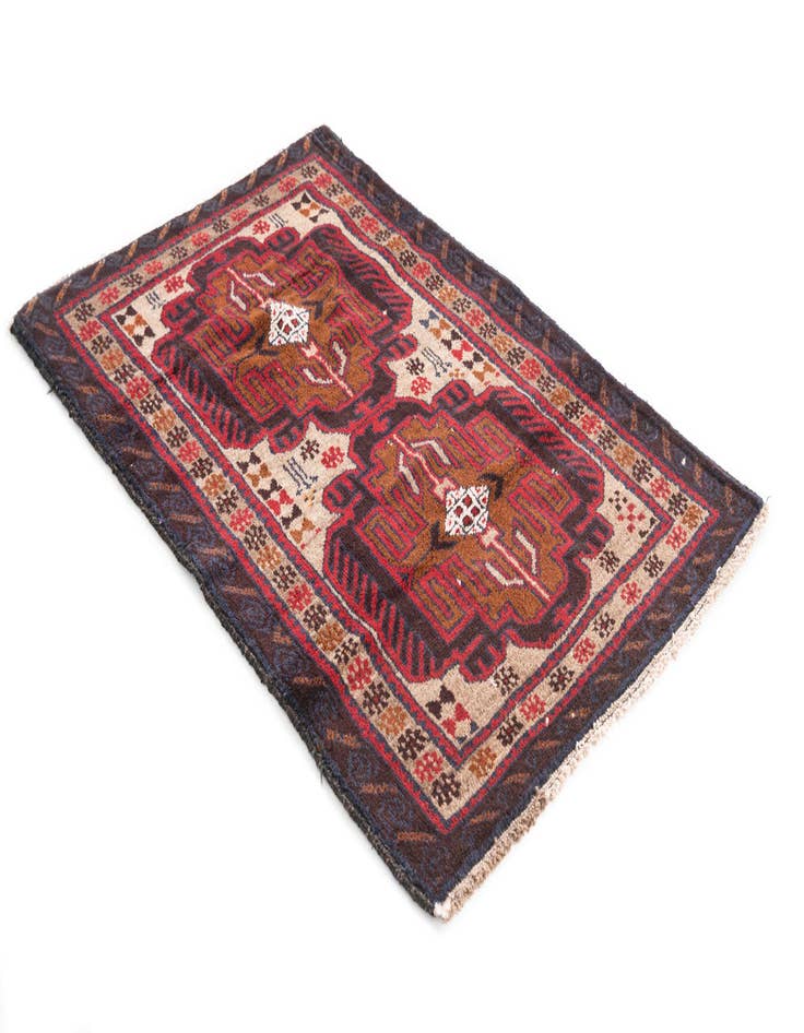 Detail image of 3' x 4' 6  Hand Knotted Balouch Persian Wool Rug