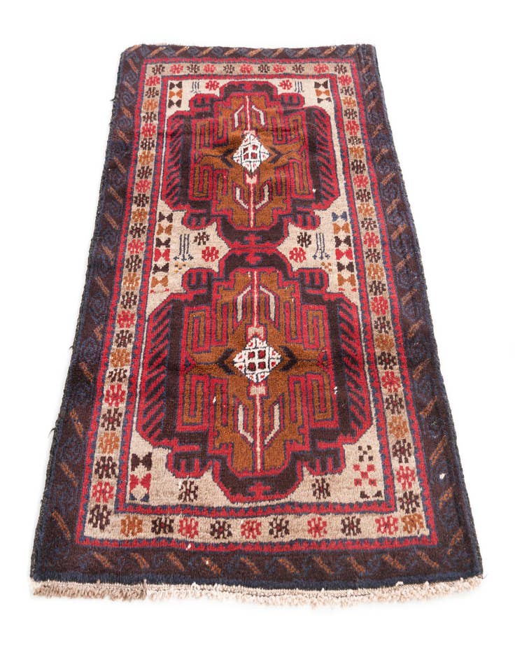 Detail image of 3' x 4' 6  Hand Knotted Balouch Persian Wool Rug