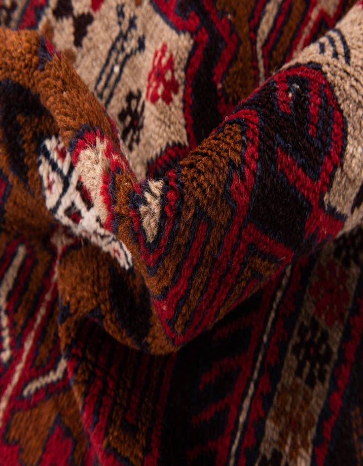 Detail image of 3' x 4' 6  Hand Knotted Balouch Persian Wool Rug