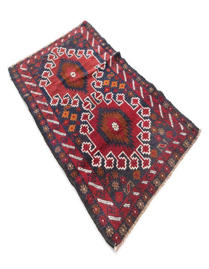 Detail image of 2' 10 x 4' 7  Hand Knotted Balouch Persian Wool Rug