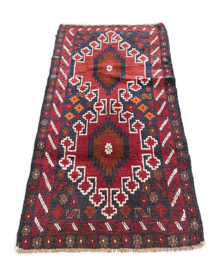 Detail image of 2' 10 x 4' 7  Hand Knotted Balouch Persian Wool Rug