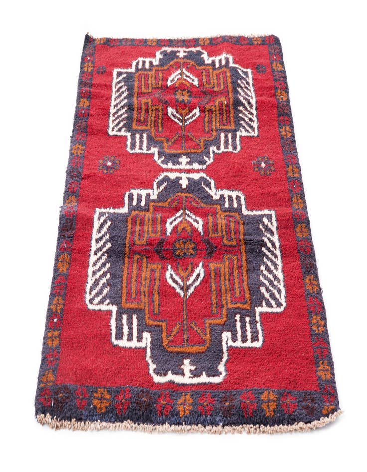 Detail image of 2' 8 x 4' 9 Hand Knotted Balouch Persian Wool Rug