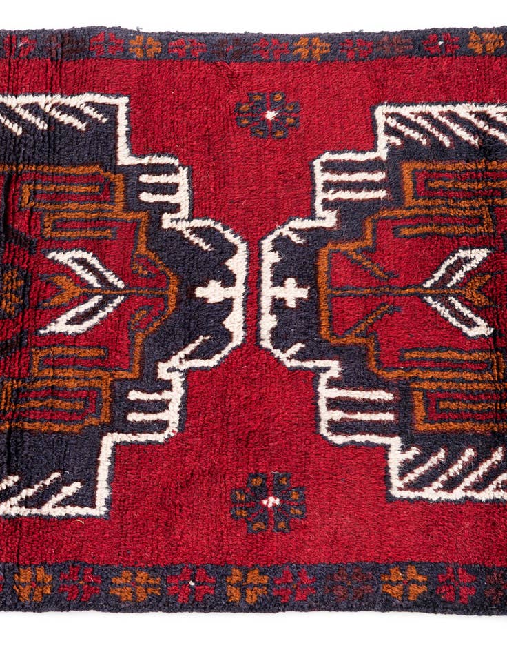 Detail image of 2' 8 x 4' 9 Hand Knotted Balouch Persian Wool Rug