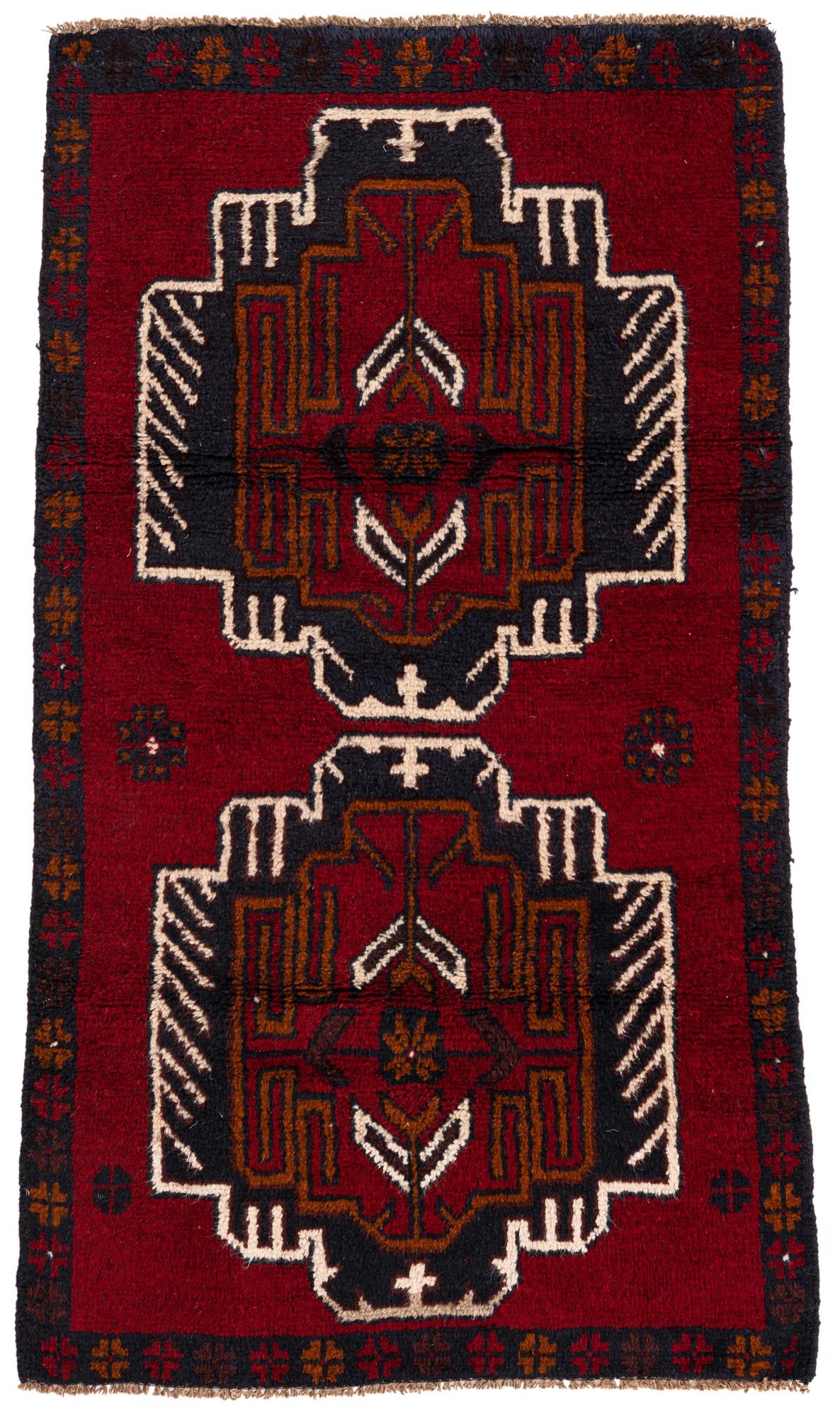 2' 8 x 4' 9 Hand Knotted Balouch Persian Wool Rug