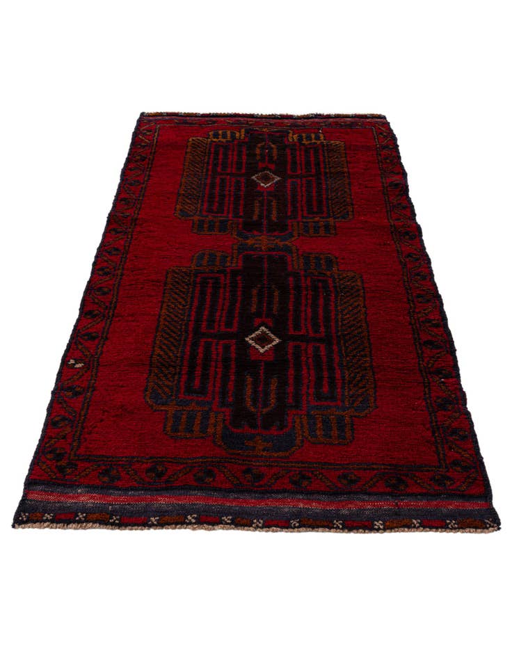 Detail image of 2' 8 x 4' 9 Hand Knotted Balouch Persian Wool Rug