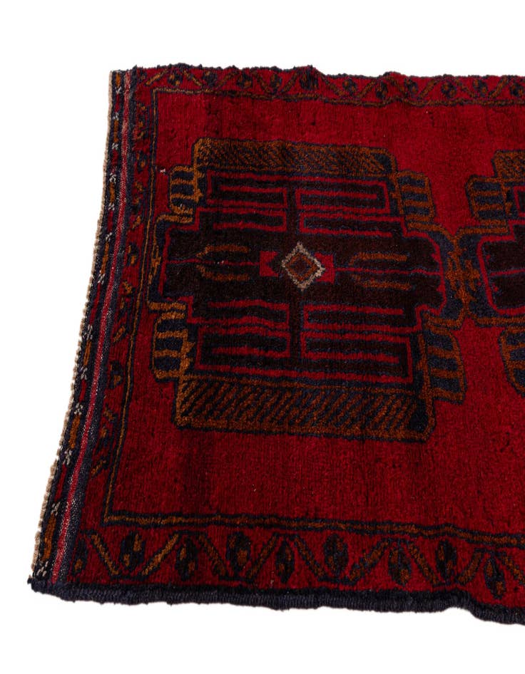 Detail image of 2' 8 x 4' 9 Hand Knotted Balouch Persian Wool Rug