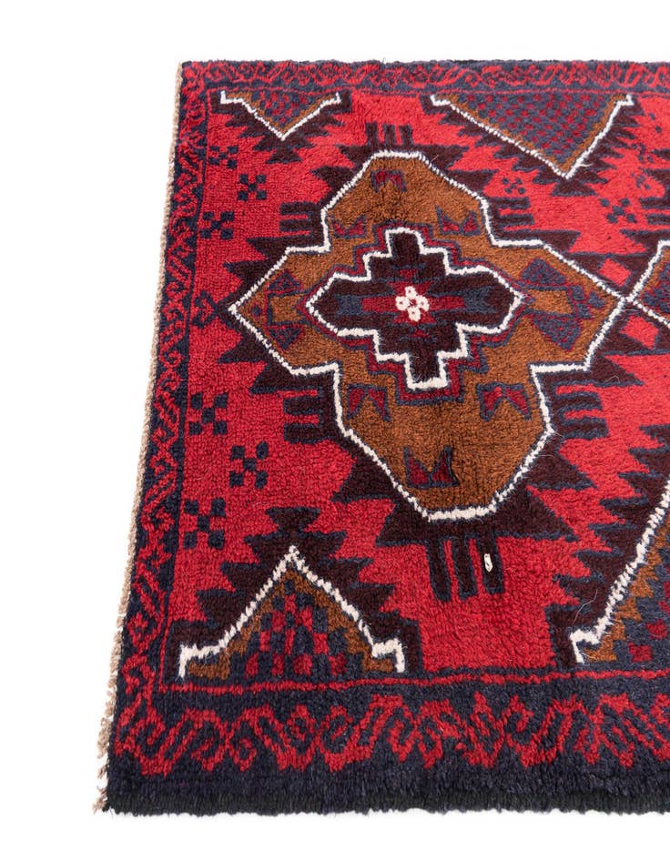 Detail image of 3' x 4' 6 Hand Knotted Balouch Persian Wool Rug