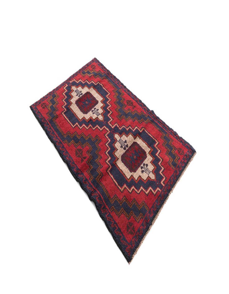 Detail image of 2' 10 x 4' 5  Hand Knotted Balouch Persian Wool Rug