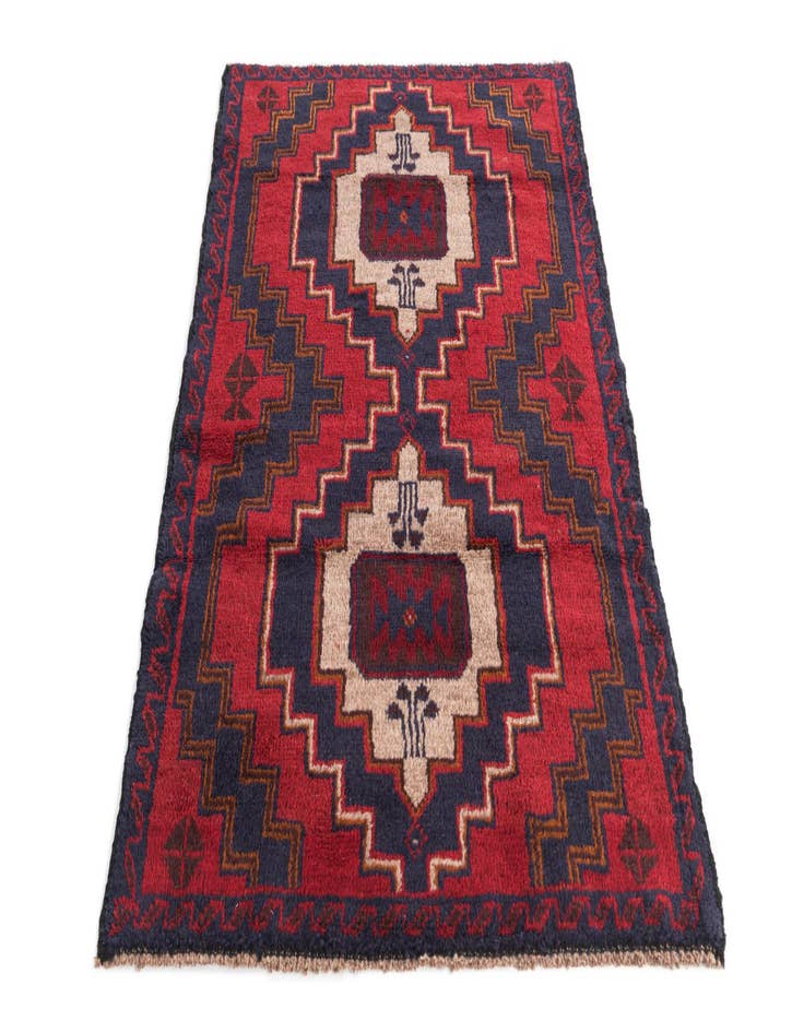 Detail image of 2' 10 x 4' 5  Hand Knotted Balouch Persian Wool Rug