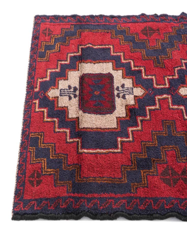 Detail image of 2' 10 x 4' 5  Hand Knotted Balouch Persian Wool Rug
