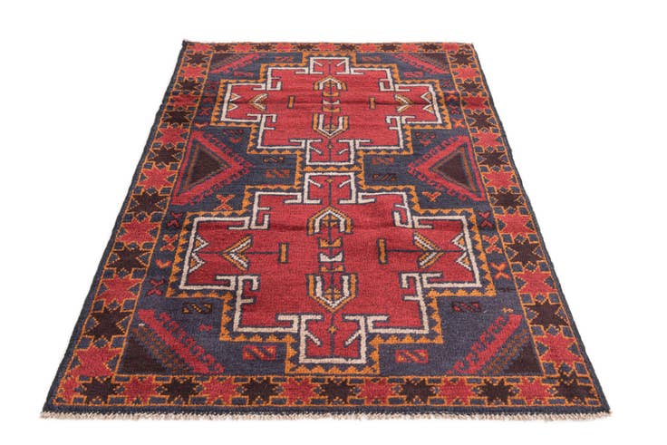 Detail image of 2' 10 x 4' 5 Hand Knotted Balouch Persian Wool Rug