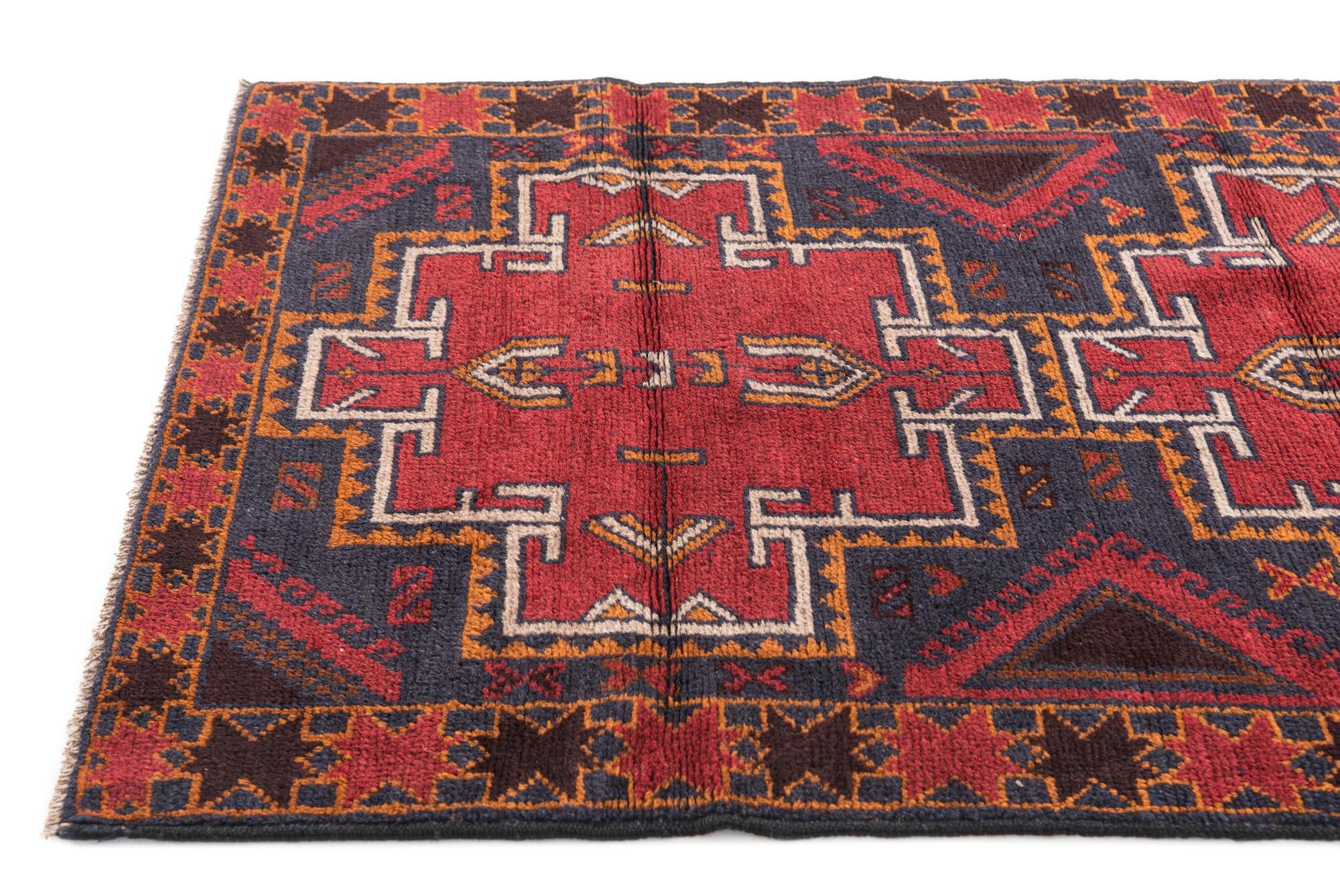 2' 10 x 4' 5 Hand Knotted Balouch Persian Wool Rug