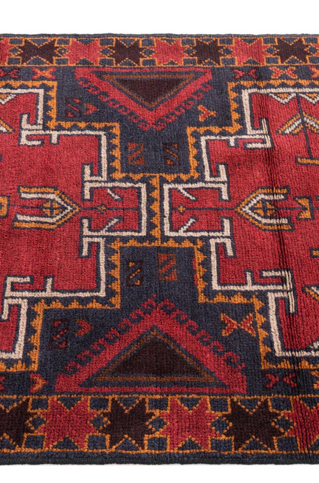 Detail image of 2' 10 x 4' 5 Hand Knotted Balouch Persian Wool Rug