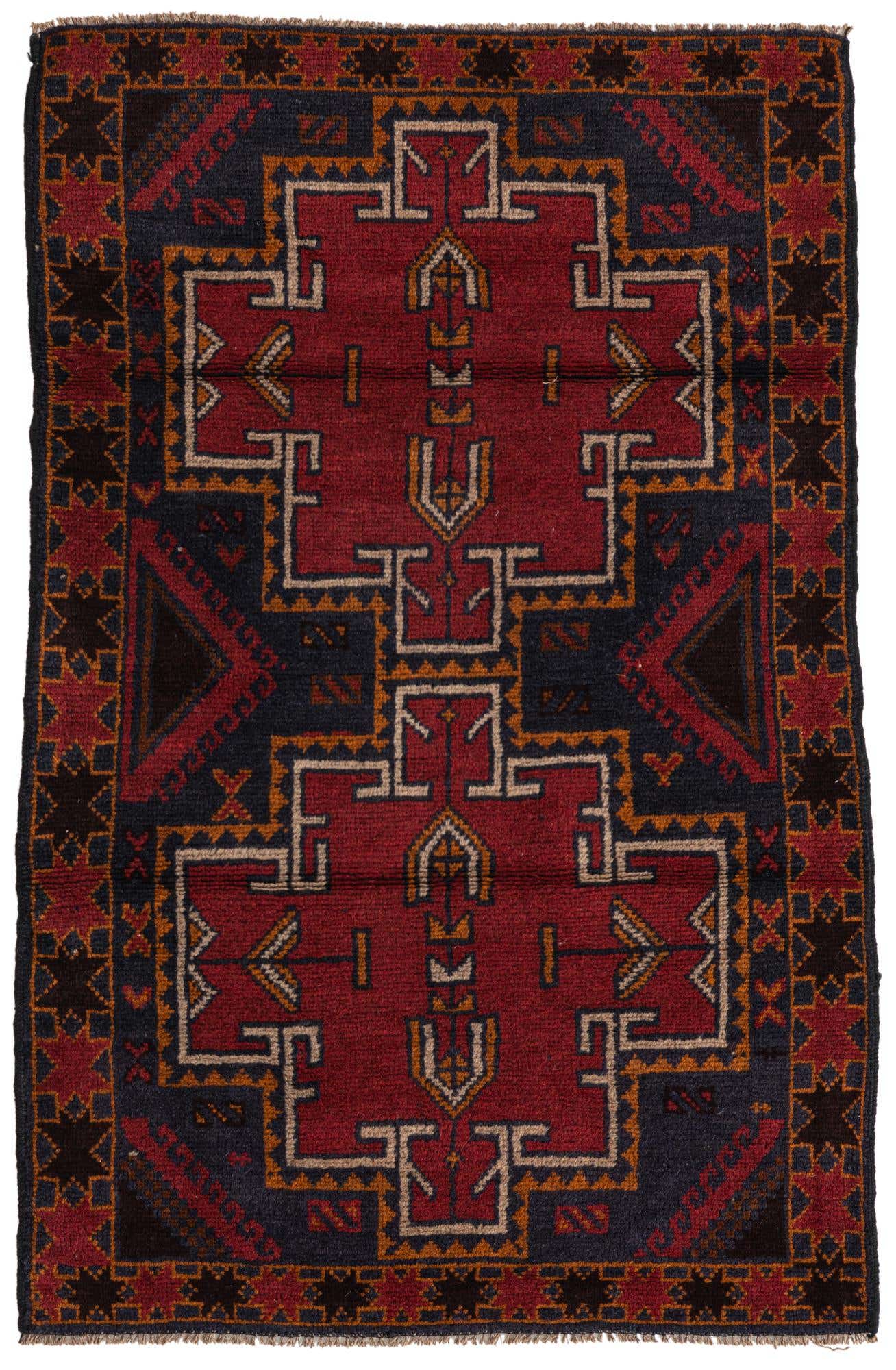 2' 10 x 4' 5 Hand Knotted Balouch Persian Wool Rug