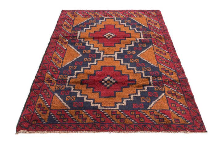 3' x 4' 7 Hand Knotted Balouch Persian Wool Rug