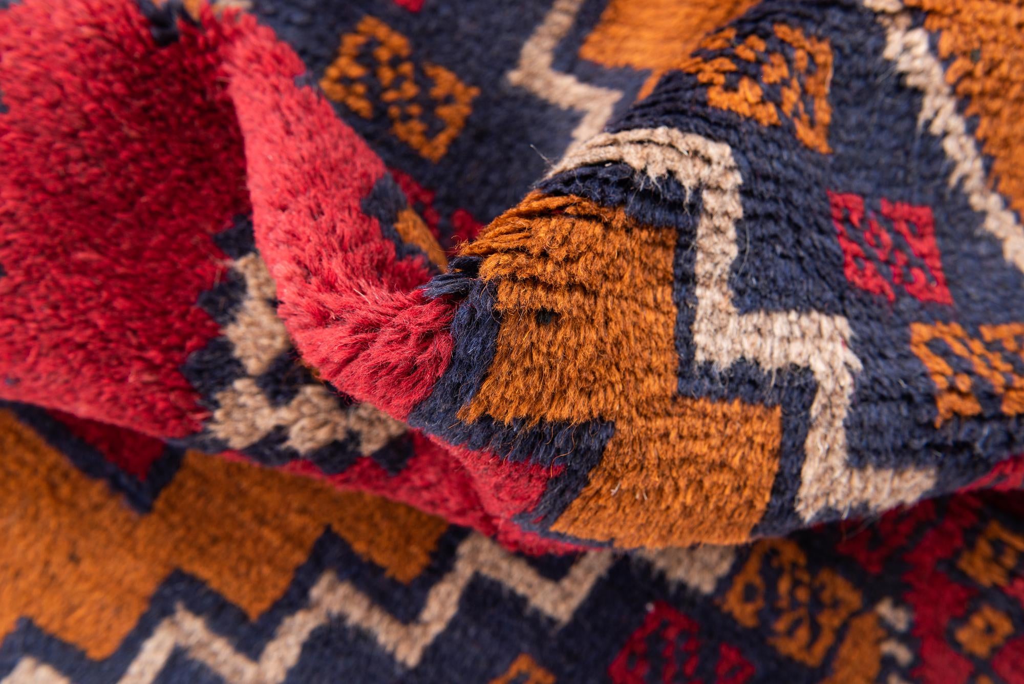 3' x 4' 7 Hand Knotted Balouch Persian Wool Rug