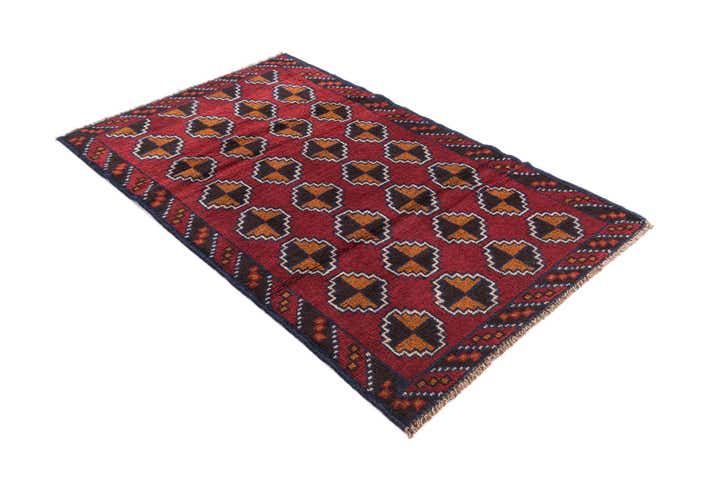 3' x 4' 5 Hand Knotted Balouch Persian Wool Rug