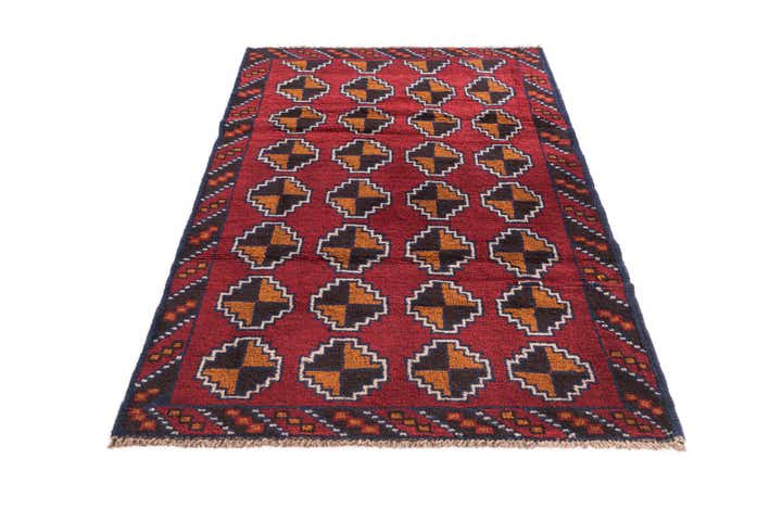 3' x 4' 5 Hand Knotted Balouch Persian Wool Rug