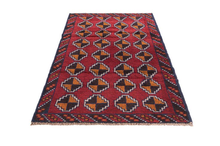 Detail image of 3' x 4' 5 Hand Knotted Balouch Persian Wool Rug