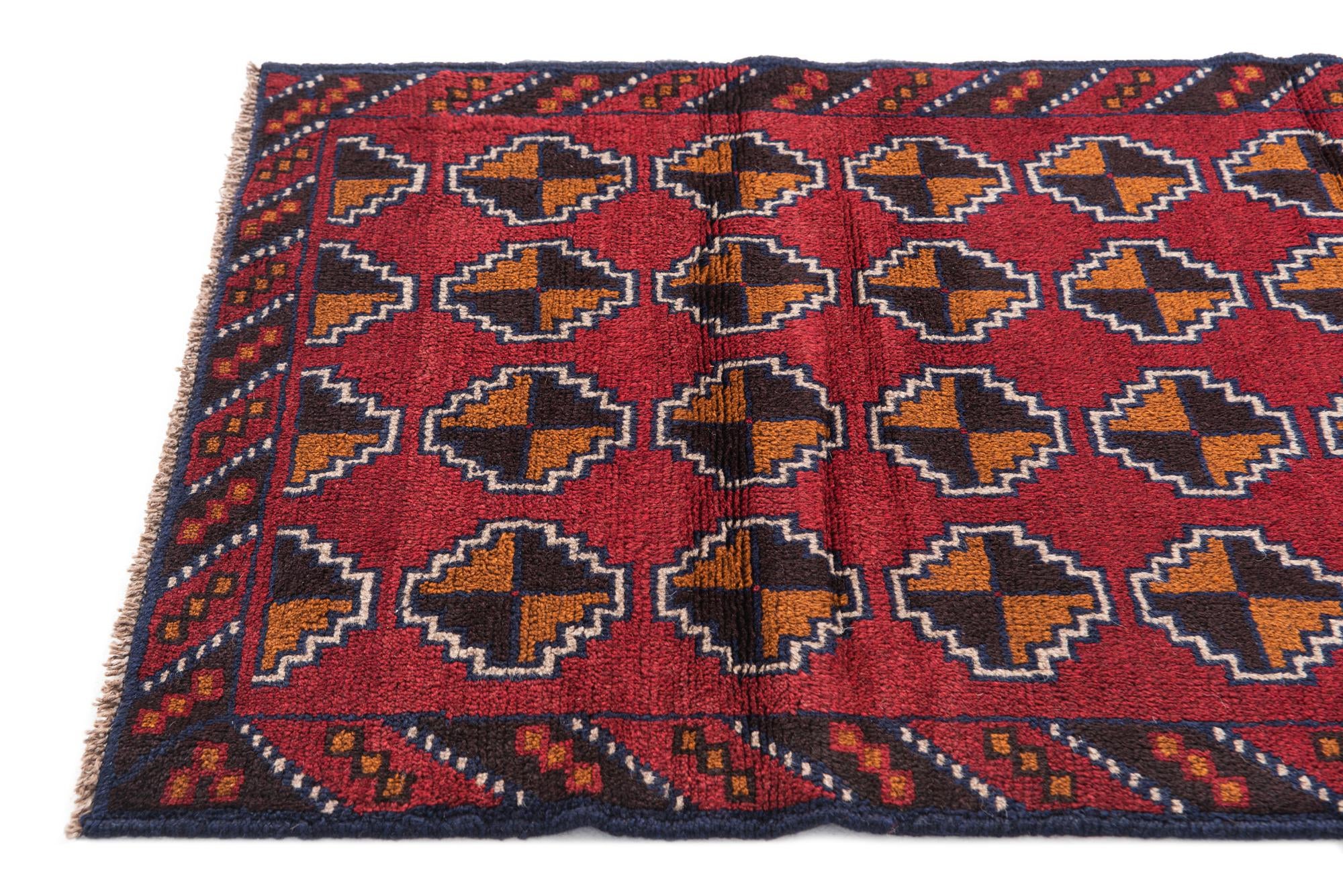 3' x 4' 5 Hand Knotted Balouch Persian Wool Rug