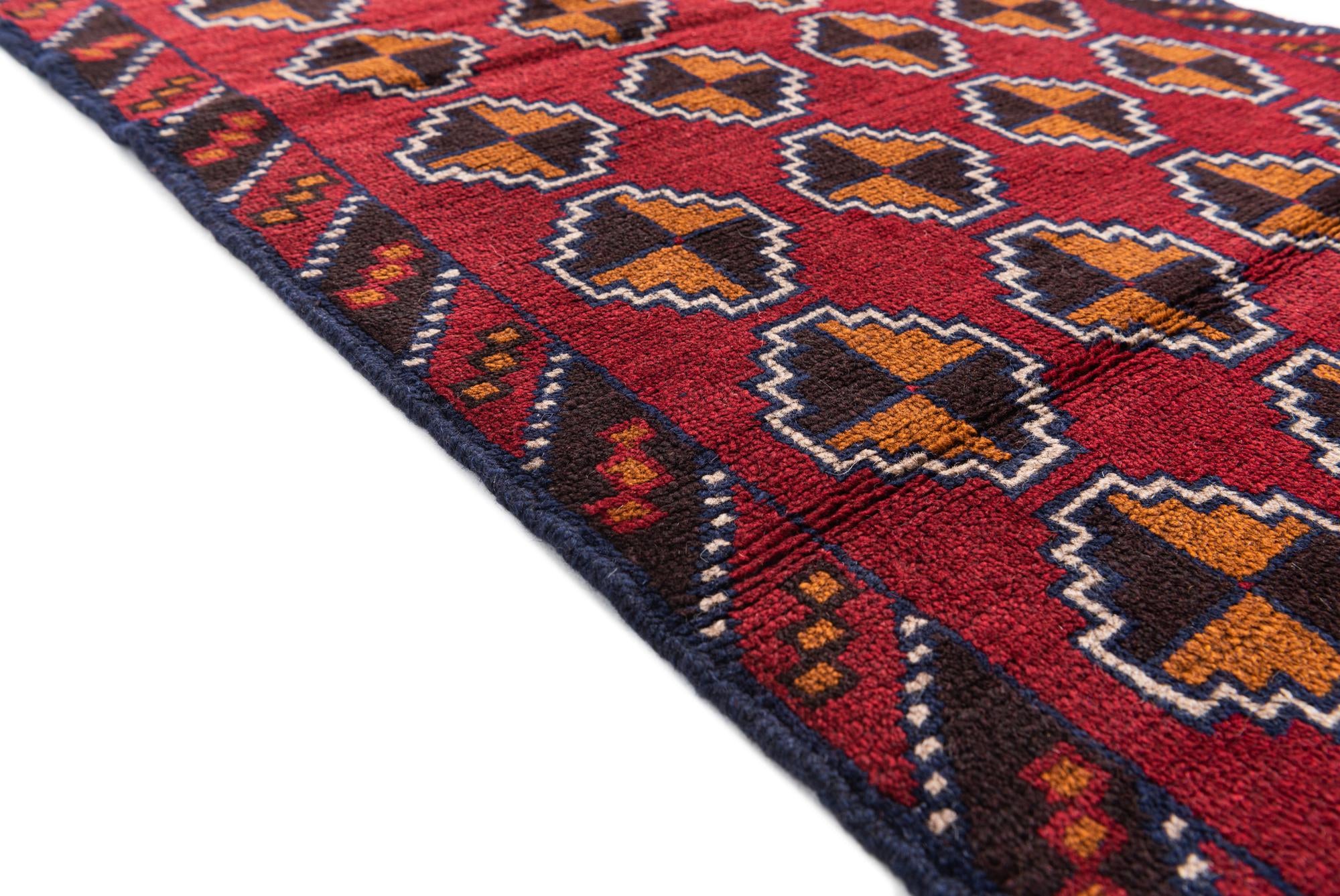 3' x 4' 5 Hand Knotted Balouch Persian Wool Rug