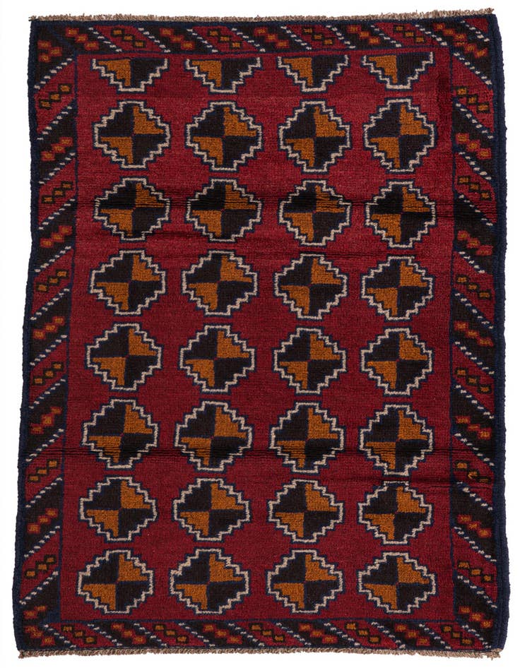 Detail image of 3' x 4' 5 Hand Knotted Balouch Persian Wool Rug