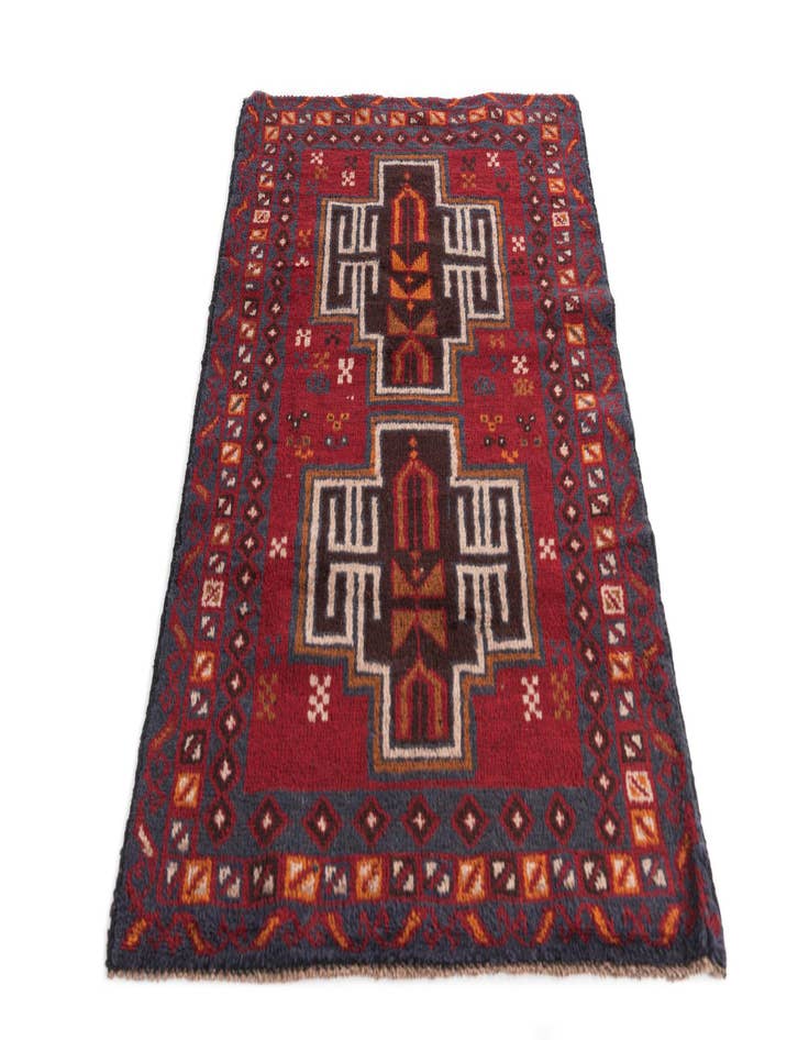 Detail image of 2' 10 x 4' 9  Hand Knotted Balouch Persian Wool Rug