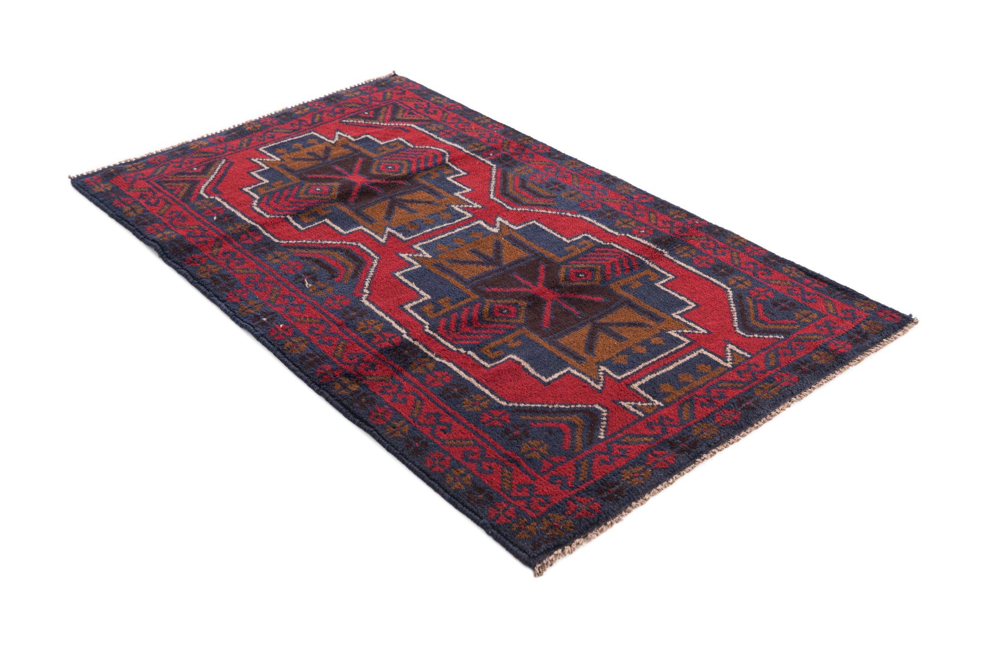 3' x 4' 8 Hand Knotted Balouch Persian Wool Rug